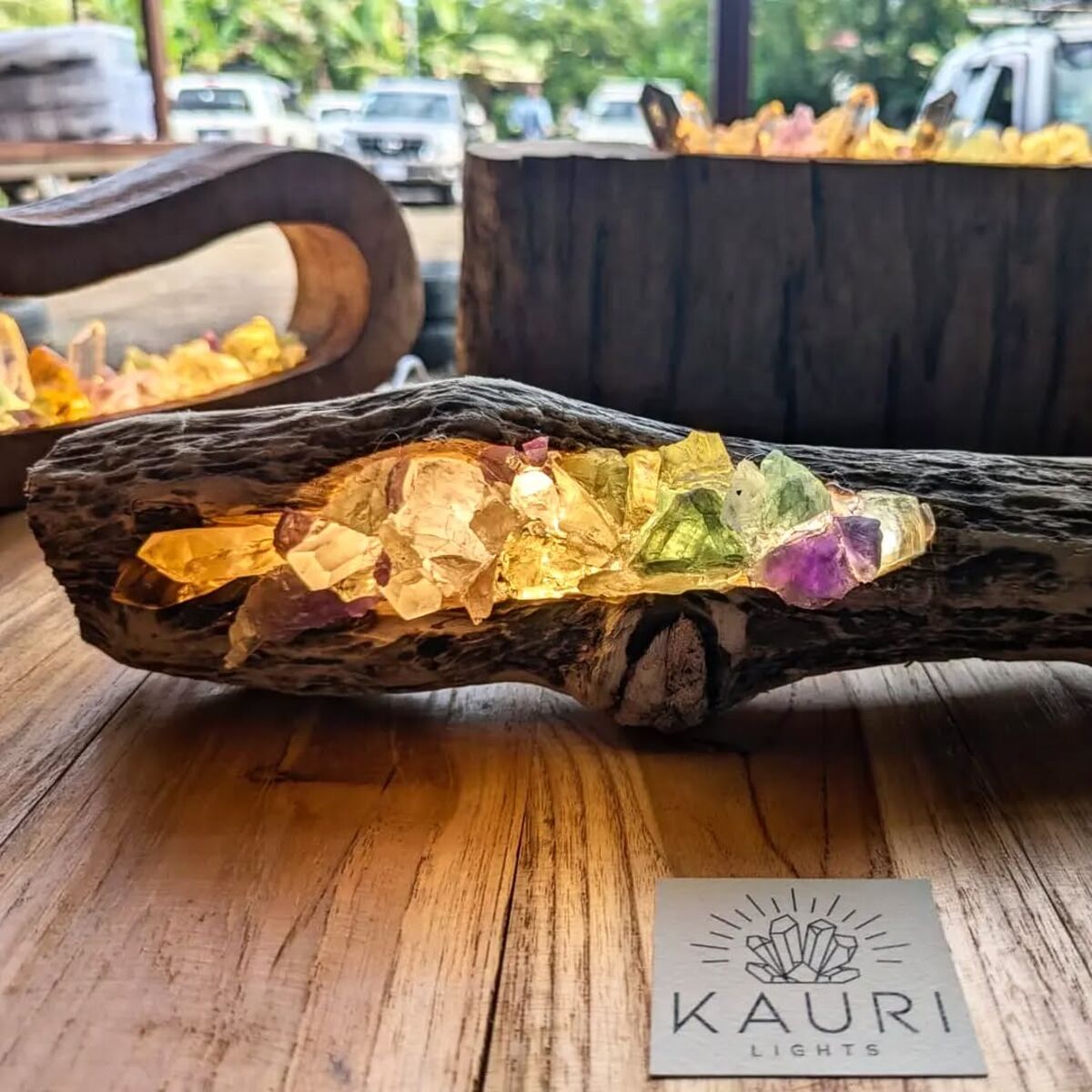 Illuminated crystal lamp artwork